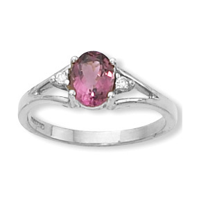 14KWG 7X5 PINK TOURMALINE RING picture