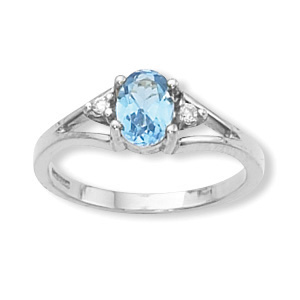 14KWG 7X5 SWISS BLUE TOPAZ RING picture