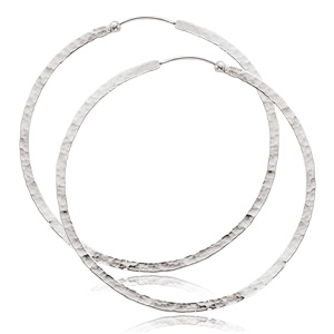 Flat Hammered Endless Hoops image: SS 2IN FLAT ENDLESS HOOP-HAMMERED