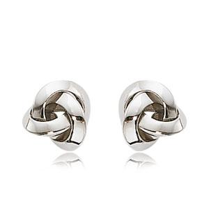 Knife edge Love Knot Studs image: 14KW SM. KNOT