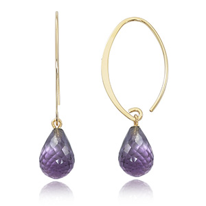 Amethyst Hoops image: 14KY SMALL SIMPLE SWEEP AMY