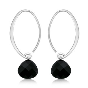 Simple Sweep Onyx Briolette Earrings image: SS SMALL SIMPLE SWEEP OX