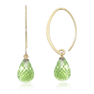Simple Sweep / Peridot Briolette image: 14KY SMALL SIMPLE SWEEP 9X6 PERIDOT