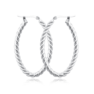 SS MED TWISTED OVAL HOOPS picture