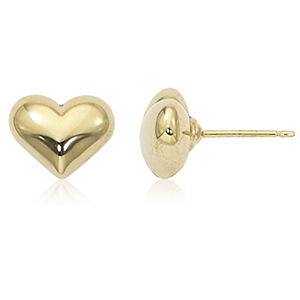 14KG 10MM PUFFED HEART STUD picture