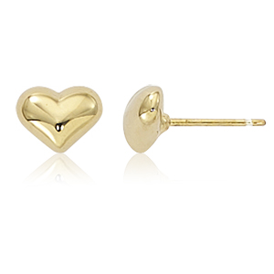 14KG 8MM PUFFED HEART STUD picture