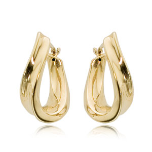 Twisted Hoops (L & R) image: 14KY MED TWIST SNAPDOWN