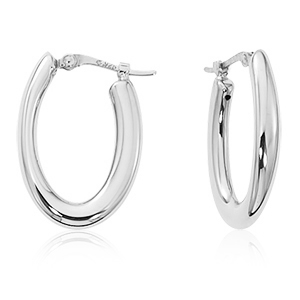 14KWG SM POLISHED OVAL HOOP W/SD picture