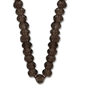 Smokey Quartz bead Necklace image: 14KY 3.5MM FACETD BEAD-SMKY
