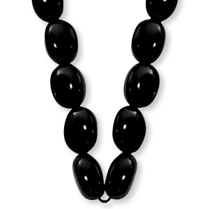 Onyx Bead Necklace image: 14KY 6X4 TUMBLED BEAD-ONYX
