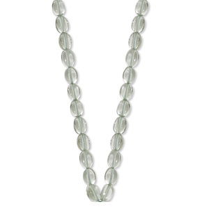 Praseolite Bead Necklace image: SS 6X4 TUMBLED BEAD-PRASEOLTE