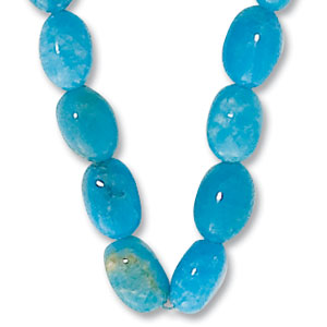 Tumbled Turquoise Beads image: SS 6X4 TUMBLED BEAD-TURQ.