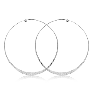 SS TWIST HAMMERED HOOP picture