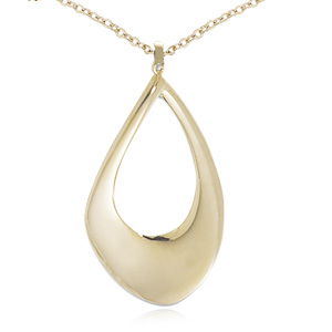 Pearshaped Pendant on Chain image: 14KG LG PEARSHAPE DROP W-18″CHAIN