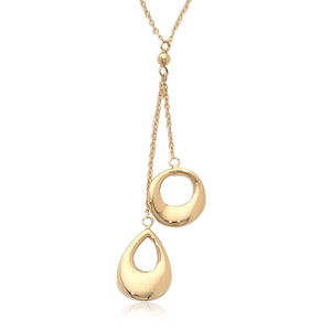 Pear & Round Drop Necklace picture