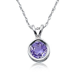 Round Amethyst Pendant image: SS 6MM RD AMY