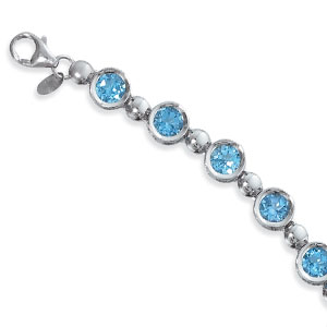 Blue Topaz Bracelet image: SS 12-6MM B.TOPAZ