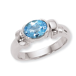 SS 8X6 OVAL BLUE TOPAZ picture