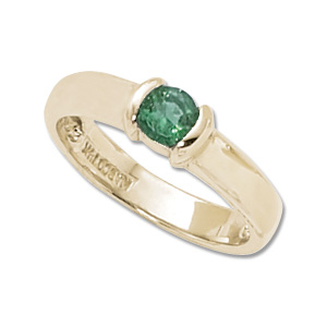 Round Emerald Ring image: 14KY 4.5MM RND EMERALD