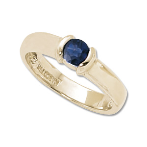 Round Sapphire Ring image: 14KY 4.5MM RND SAPPHIRE