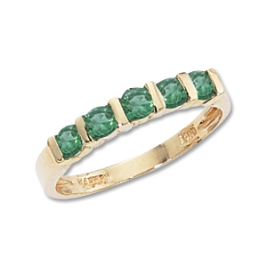 Emerald Semi Bezel Ring image: 14KY 5-3MM EMERALD RND
