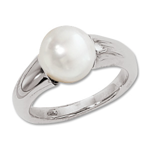 Suspended Pearl Ring image: 14KW 9MM 3/4 CULTURED PRL