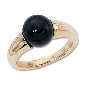 Suspended Onyx Ring image: 14KY 9MM BLACK ONYX