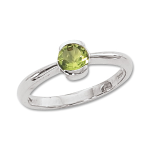 SS 5MM FACETED RND PERIDOT image