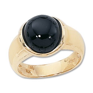 Recessed Onyx Ring image: 14KY 10MM ONYX BUTTON