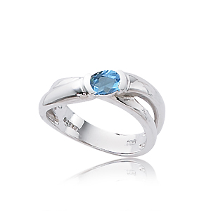SS 6X4 OVAL BLUE TOPAZ picture