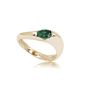 14KY 6X4 FAC OVAL EMERALD image