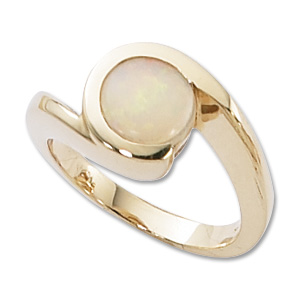 Round Opal Ring image: 14KY 8MM RD OPAL
