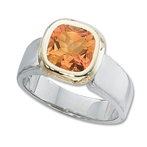 Two-Tone Cushion Citrine Ring picture