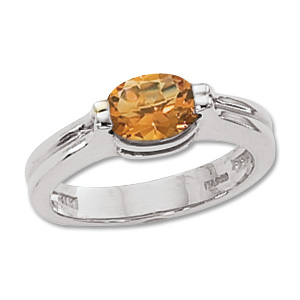 SS 8X6 FACETED OVAL CITRINE image