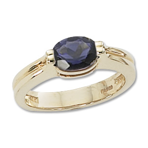 Oval Iolite Ring image: 14KY 8X6 FACETED OVAL IOLITE