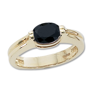 Oval Onyx Ring image: 14KY 8X6 FACETED OVAL ONYX