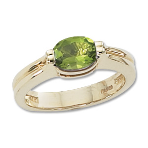 14KY 8X6 FACETED OVAL PERIDOT picture