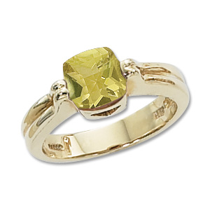 14KY 7MM FACETED CUSH ORO VERDE picture