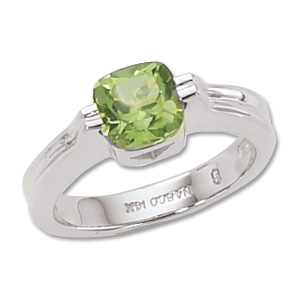 14KW 7MM FACETED CUSH PERIDOT picture