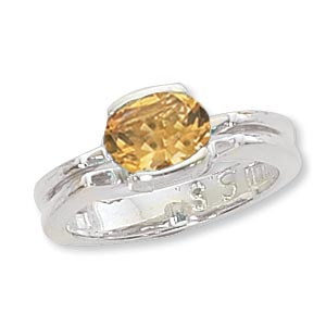 SS OVAL RING-CITRINE image