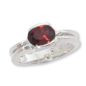 SS OVAL RING-GARNET picture