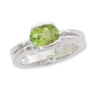 SS OVAL RING-PERIDOT picture