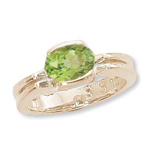 14KY OVAL RING-PERIDOT picture
