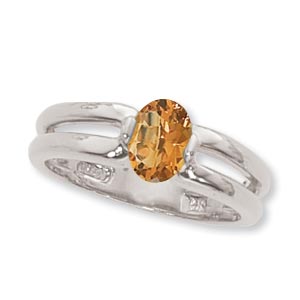 14KW 7X5 OVAL CITRINE RING image