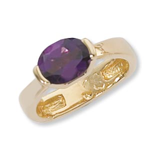 14KY 9X7 OVAL RING-AMETH image