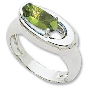 SS 10X5 OVAL PERIDOT picture