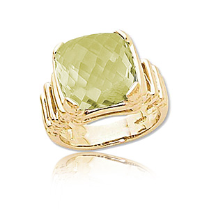 Cushion Oro Verde Ring image: 14KY 13MM CUSH ORO VERDE