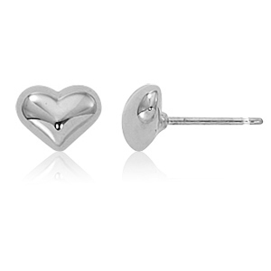 SS 8MM PUFFED HEART STUD picture