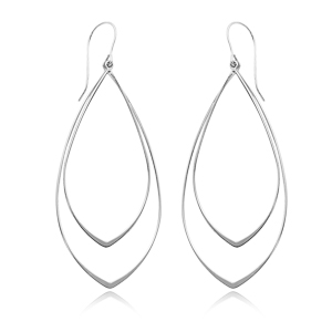 Double Pointed Drop Earrings image: SS DBL. POINTED DROPS
