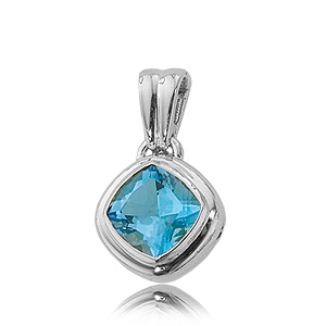 SS 11MM CUSHION BLUE TOPAZ picture